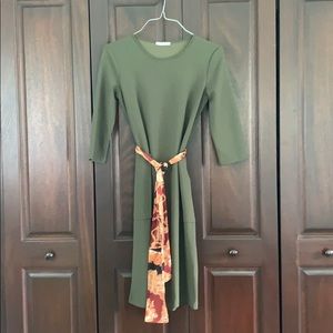 Zara belt dress in Olive size small